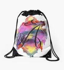 Calligraphy Initial Letter A Drawstring Bag