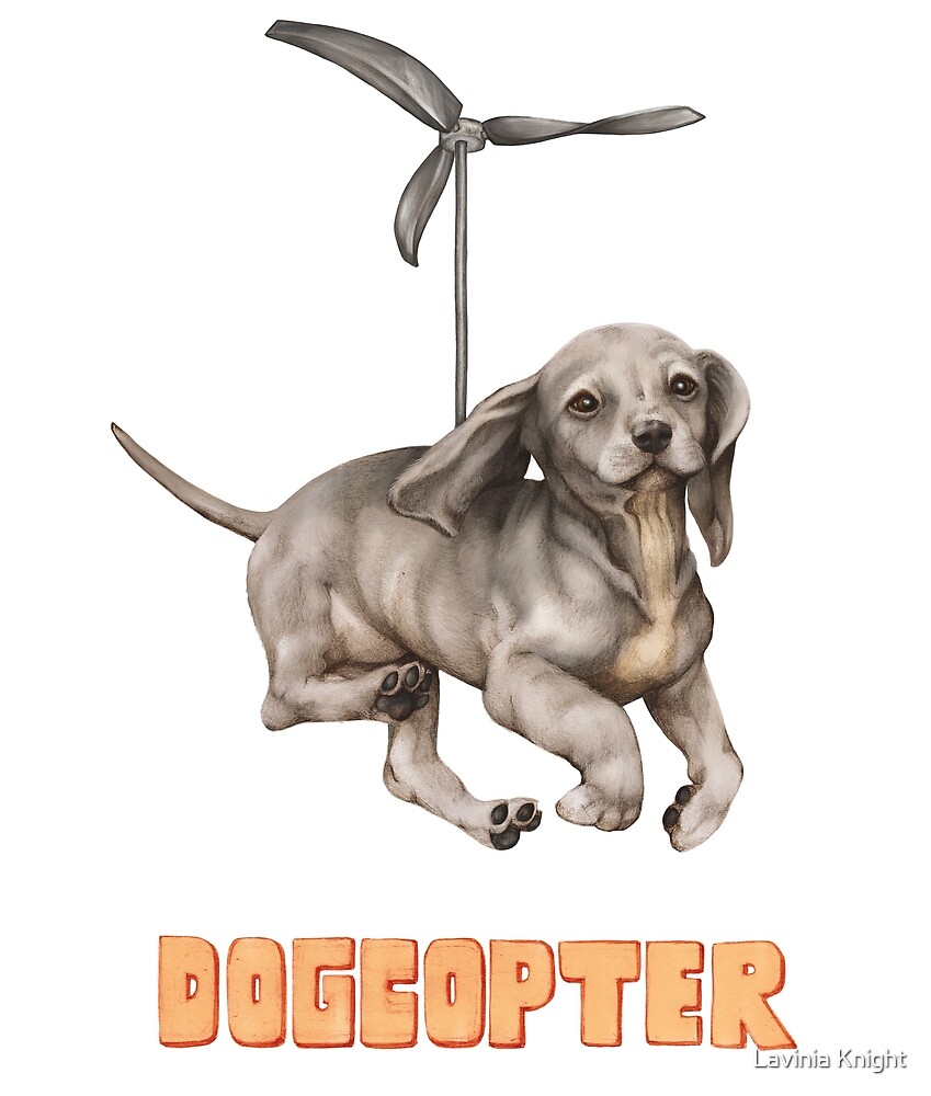 dogcopter with orange title  by Lavinia Knight