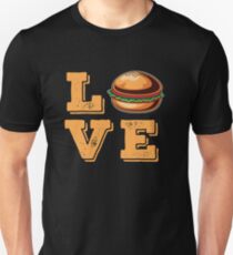 Burger-Liebes-Schnellimbiss-Cheeseburger-Liebhaber-T-Shirt Geschenk Unisex T-Shirt