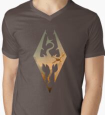 Skyrim Landscape V-Neck T-Shirt
