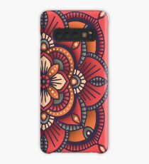Red Mandala Case/Skin for Samsung Galaxy