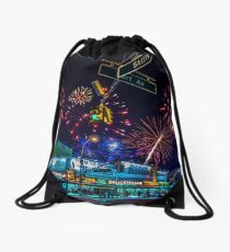 Saturday Night At Coney Island Drawstring Bag