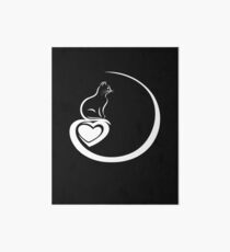 Cat heart picture. I love cats. Love Cat Gift Art Board