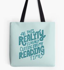 Bolsa de tela Realidad Vs. Libro de lectura Nerd cita letras