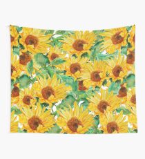 helles gelbes Sonnenblumen-Aquarellmuster Wandbehang