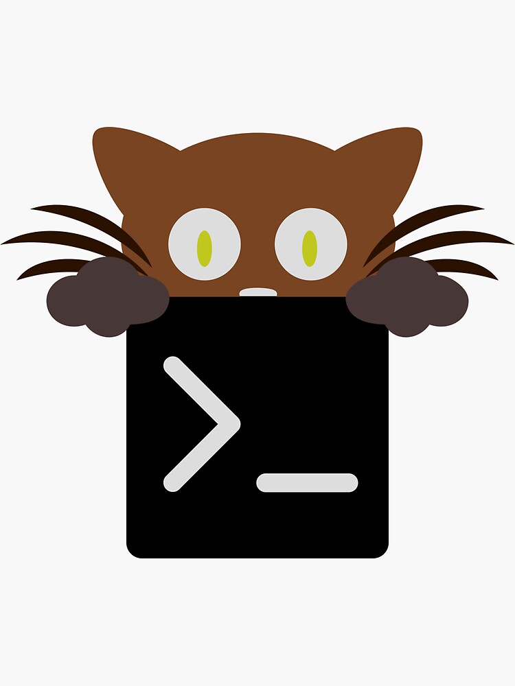 "Kitty Terminal" Sticker by tomeraberbach Redbubble