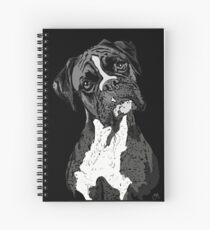 Black and White Boxer Art Spiral Notebook