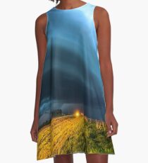 UFO - Storm Takes Shape and Advances After Dark in Oklahoma A-Line Dress