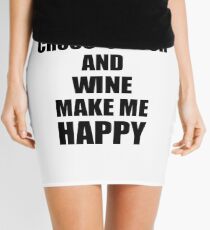 Cross-Stitch And Wine Make Me Happy Funny Gift Idea For Hobby Lover Mini Skirt