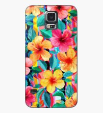 Funda/vinilo para Samsung Galaxy OTT maximalista hawaiano hibisco floral con rayas