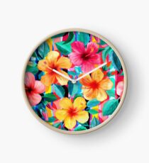 OTT Maximalist Hawaiian Hibiscus Floral mit Streifen Uhr