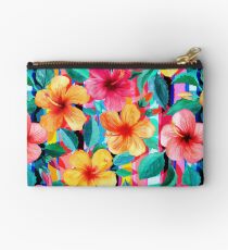 OTT Maximalist Hawaiian Hibiscus Floral mit Streifen Studio Clutch