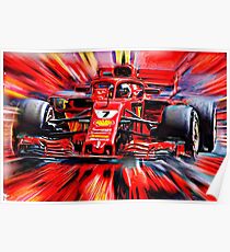 Kimi Räikkönen nicknamed "The Iceman" 2018 Poster