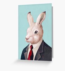 weißer Hase Grußkarte