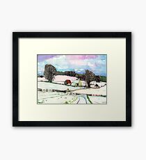 Bredon Hill Gloucestershire in the snow Framed Print