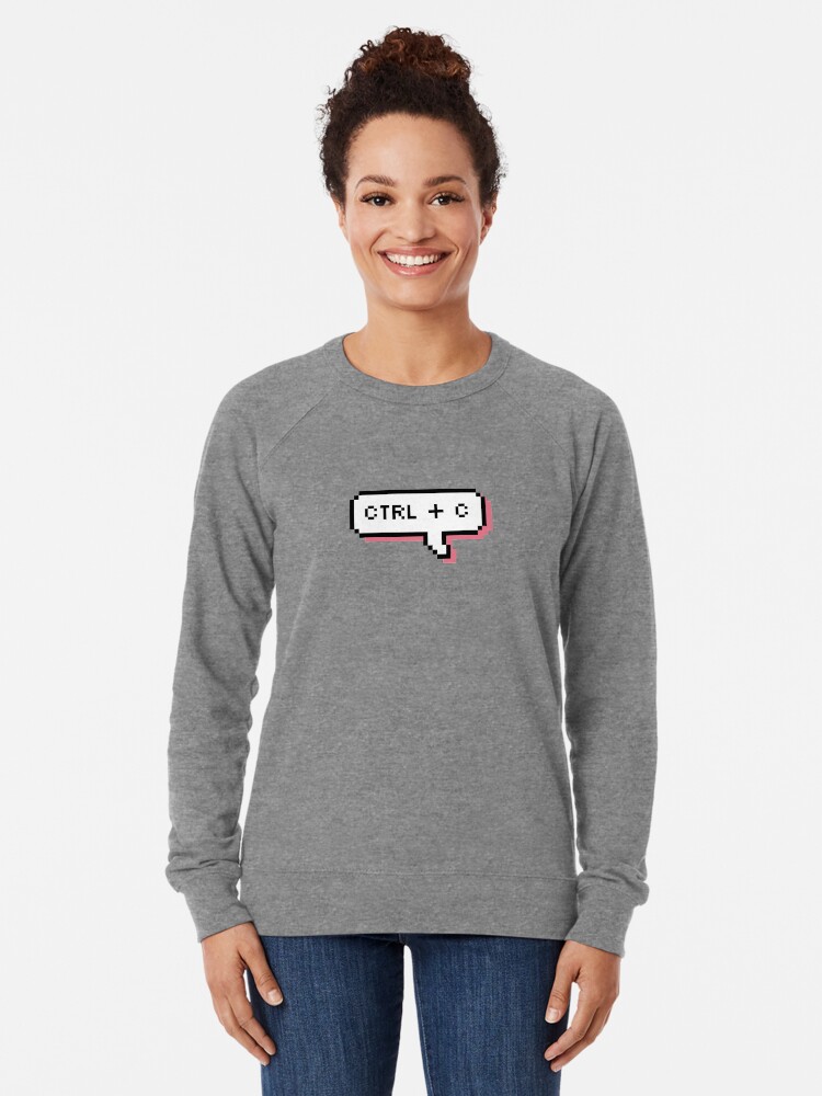 Alternate view of CTRL + C - Pixel Speech Bubble - (Pink) Lightweight Sweatshirt