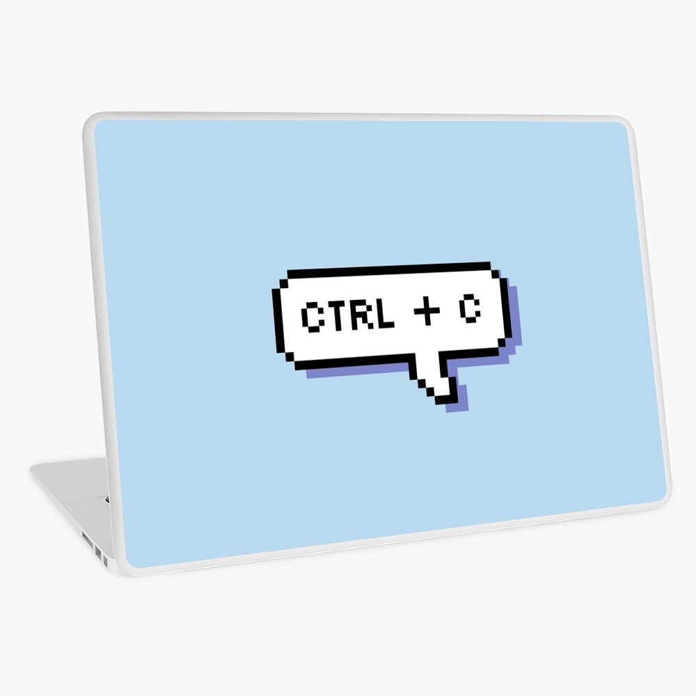 CTRL + C - Pixel Speech Bubble - (Blue) Laptop Skin