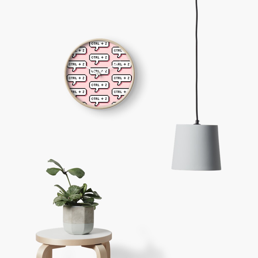 CTRL + Z - Pixel Speech Bubble - (Pink) Clock