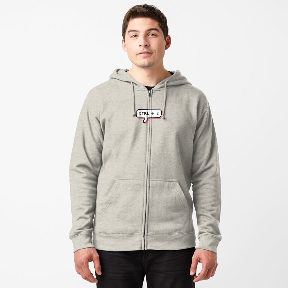 CTRL + Z - Pixel Speech Bubble - (Pink) Zipped Hoodie