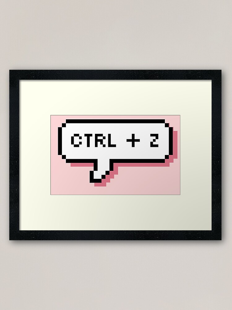 Alternate view of CTRL + Z - Pixel Speech Bubble - (Pink) Framed Art Print
