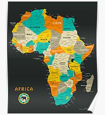 Afrika Karte Poster