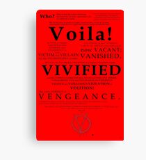 V For Vendetta Pentalogue Canvas Print