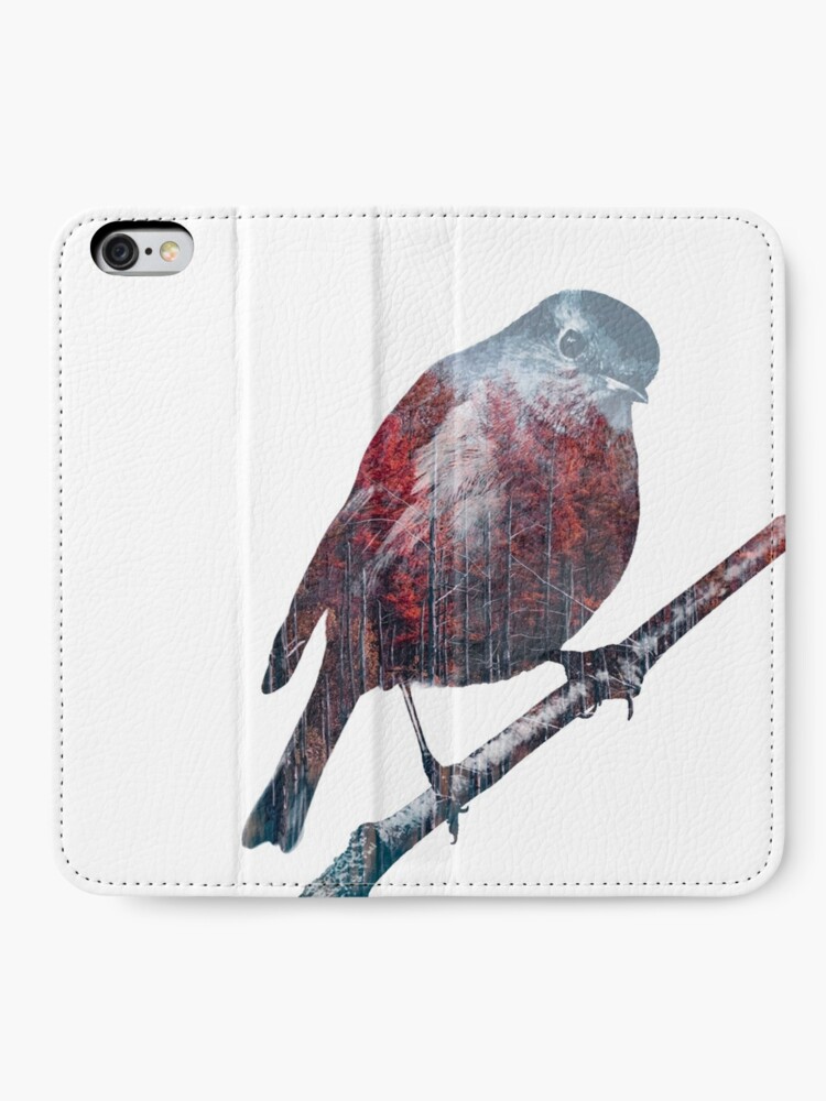 Alternate view of Forest Robin on a Branch iPhone Wallet