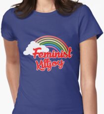 Feminist killjoy retro rainbow Women's Fitted T-Shirt