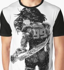Manga Angel watercolor distressed in black and white Graphic T-Shirt