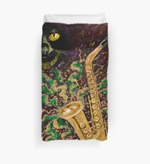 Boo Cat Mardi Gras Duvet Cover