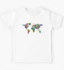 Map of the world watercolor Kids T-Shirt