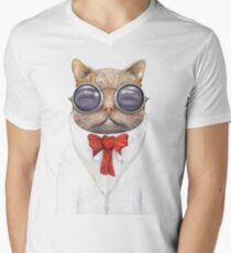 Astro Cat T-Shirt mit V-Ausschnitt für Männer