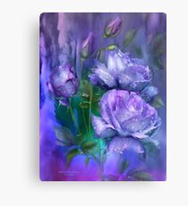 Raindrops On Lavender Roses Canvas Print