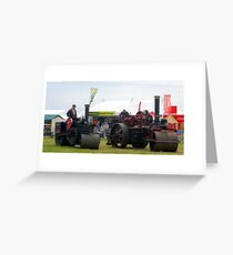 Boys on their Steam Engines Greeting Card