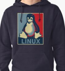 Linux tux penguin obama poster Pullover Hoodie