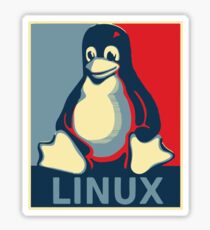 Linux tux penguin obama poster Sticker