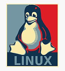 Linux tux penguin obama poster Photographic Print