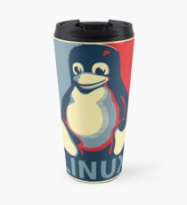 Linux tux penguin obama poster Travel Mug
