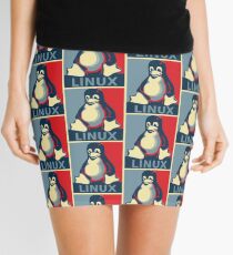 Linux tux penguin obama poster Mini Skirt