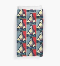 Linux tux penguin obama poster Duvet Cover