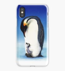 Emperor penguin with chick iPhone Case