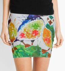 Colourful Puffins Mini Skirt