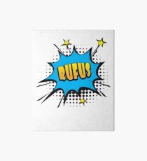 Comic book speech bubble font first name Rufus Art Board