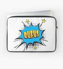 Comic book speech bubble font first name Rufus Laptop Sleeve