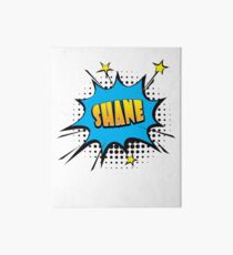 Comic book speech bubble font first name Shane Art Board