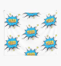 Comic book speech bubble font first name Tiago Wall Tapestry