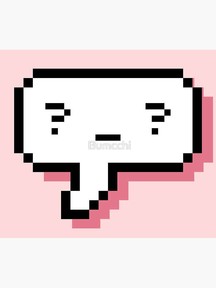 Confused Kaomoji - Pixel Speech Bubble - (Pink) by Bumcchi
