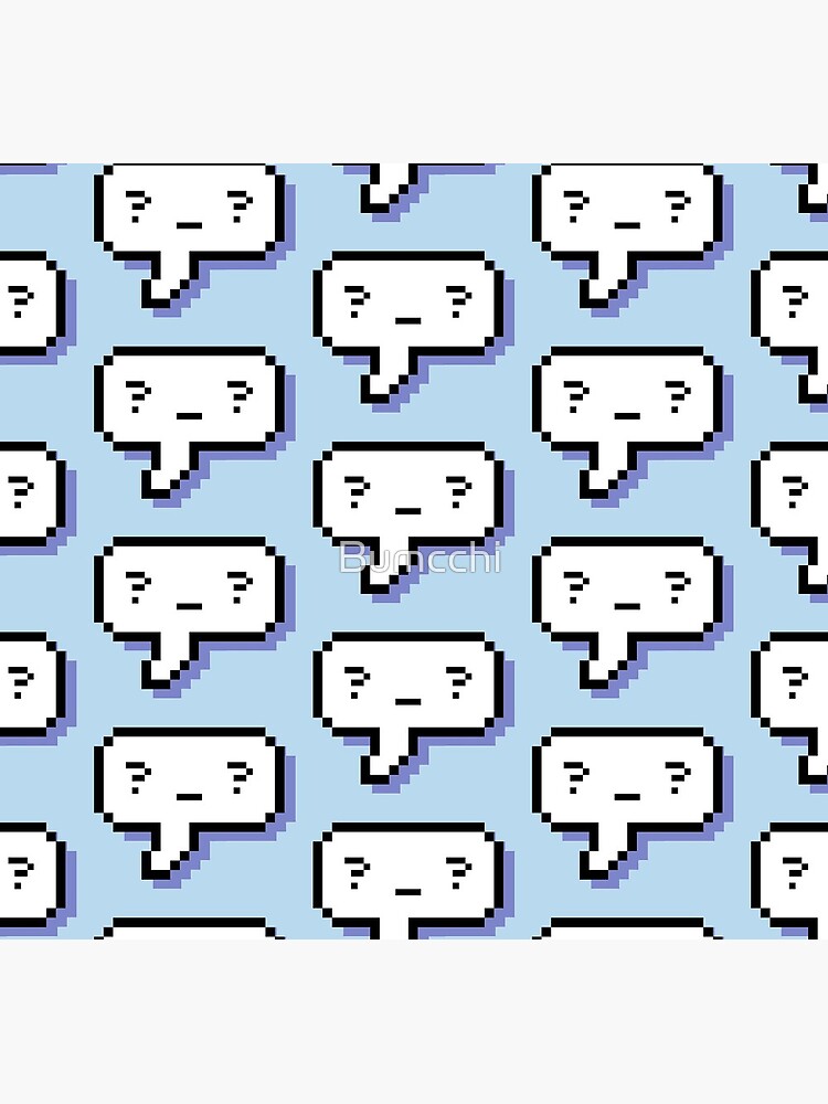 Confused Kaomoji - Pixel Speech Bubble - (Blue) by Bumcchi