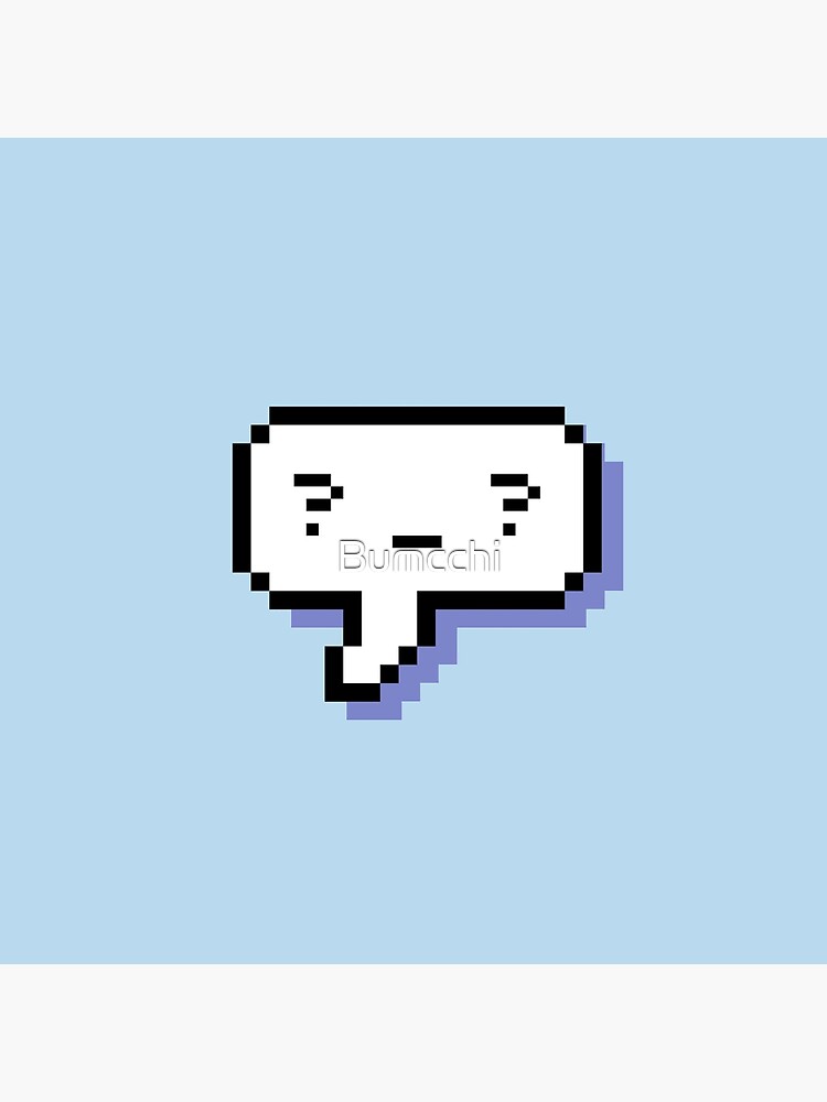 Confused Kaomoji - Pixel Speech Bubble - (Blue) by Bumcchi