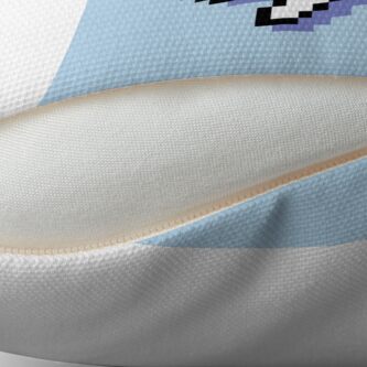 Alternate view of Confused Kaomoji - Pixel Speech Bubble - (Blue) Throw Pillow